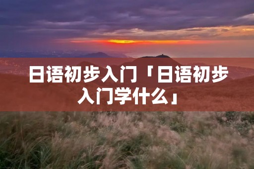 日语初步入门「日语初步入门学什么」