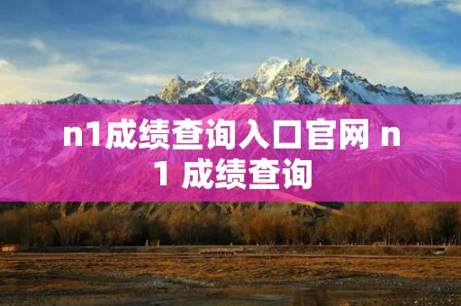 n1成绩查询入口官网 n1 成绩查询