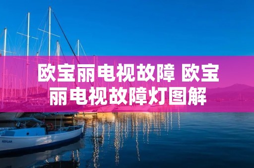 欧宝丽电视故障 欧宝丽电视故障灯图解