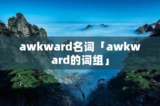 awkward名词「awkward的词组」