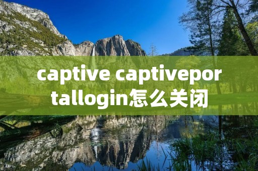 captive captiveportallogin怎么关闭