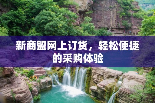 新商盟网上订货，轻松便捷的采购体验