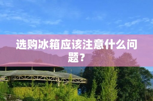 选购冰箱应该注意什么问题? 选购冰箱应该注意什么问题?