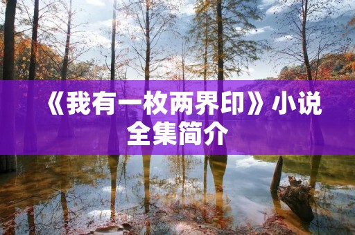 《我有一枚两界印》小说全集简介