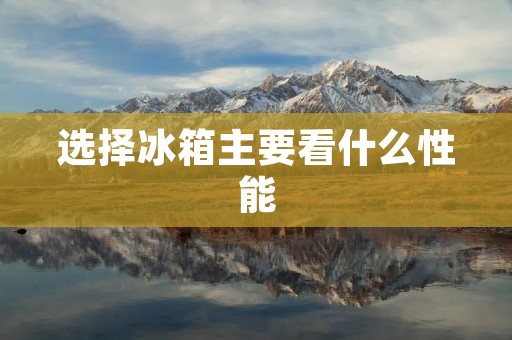 选择冰箱主要看什么性能