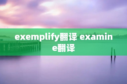 exemplify翻译 examine翻译