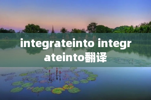 integrateinto integrateinto翻译