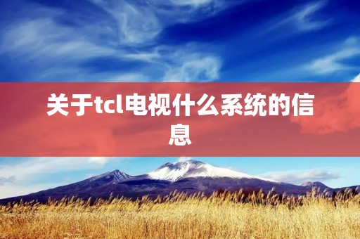 关于tcl电视什么系统的信息