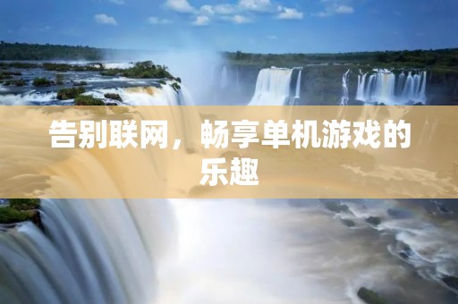 告别联网，畅享单机游戏的乐趣