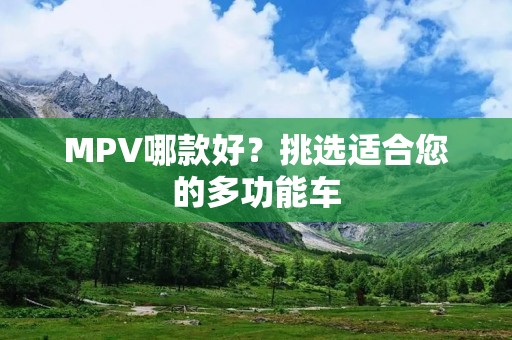 MPV哪款好?挑选适合您的多功能车 MPV哪款好?挑选适合您的多功能车