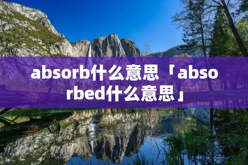 absorb什么意思「absorbed什么意思」
