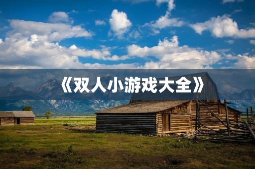 《双人小游戏大全》：让你和朋友一起玩耍的游戏合集