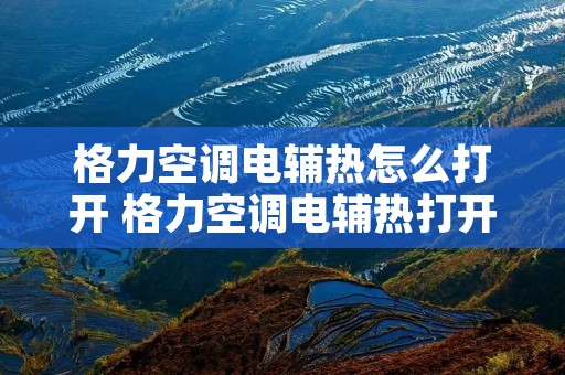 格力空调电辅热怎么打开 格力空调电辅热打开与关闭