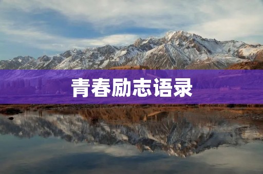 青春励志语录:用心感悟,用行动成就
