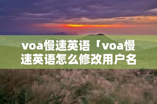 voa慢速英语「voa慢速英语怎么修改用户名」 voa慢速英语「voa慢速英语怎么修改用户名」