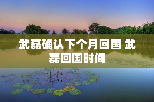 武磊确认下个月回国 武磊回国时间