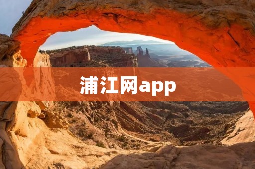浦江网app：连接你与浦江之间的桥梁