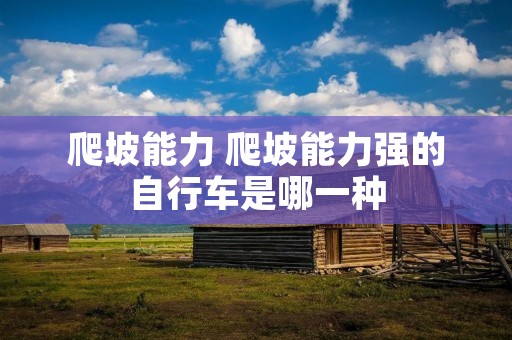 爬坡能力 爬坡能力强的自行车是哪一种 爬坡能力 爬坡能力强的自行车是哪一种