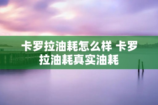 卡罗拉油耗怎么样 卡罗拉油耗真实油耗