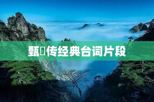 甄嬛传经典台词片段：让你感受古代宫廷的风云变幻