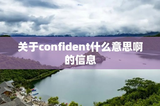 关于confident什么意思啊的信息
