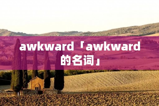 awkward「awkward的名词」 awkward「awkward的名词」
