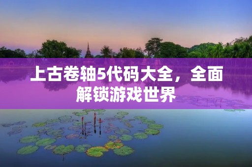 上古卷轴5代码大全，全面解锁游戏世界