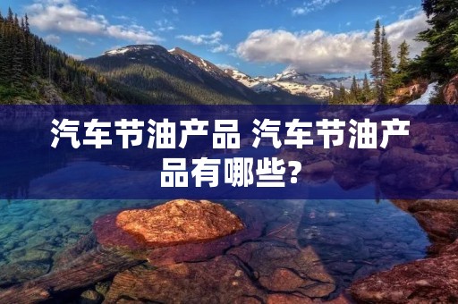 汽车节油产品 汽车节油产品有哪些?
