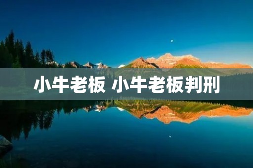 小牛老板 小牛老板判刑 小牛老板 小牛老板判刑