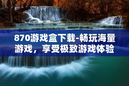 870游戏盒下载-畅玩海量游戏，享受极致游戏体验