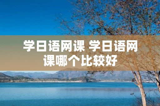 学日语网课 学日语网课哪个比较好