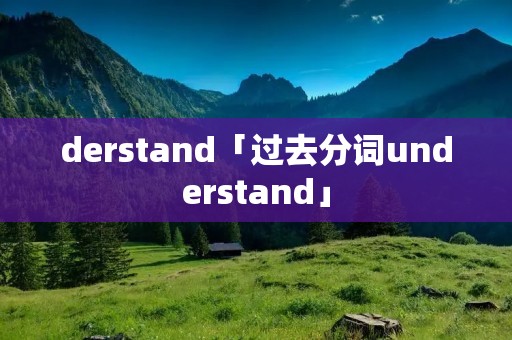 derstand「过去分词understand」 derstand「过去分词understand」