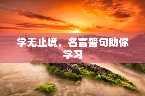学无止境，名言警句助你学习