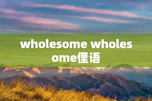 wholesome wholesome俚语
