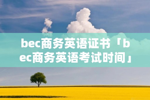 bec商务英语证书「bec商务英语考试时间」