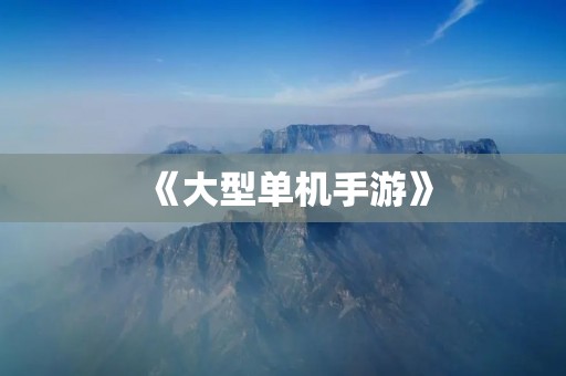 《大型单机手游》:带你体验真正的游戏世界