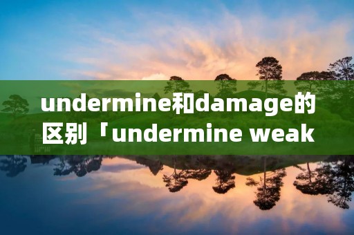undermine和damage的区别「undermine weaken」