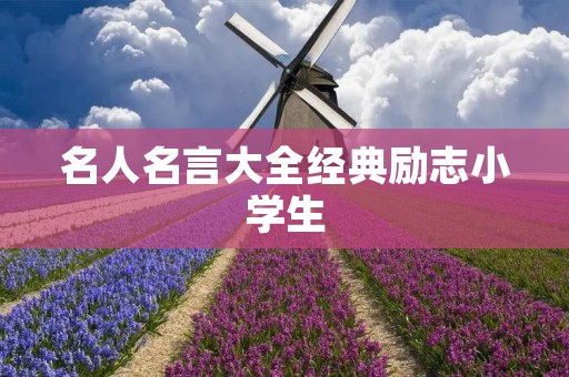 名人名言大全经典励志小学生:激励你成长的名言警句