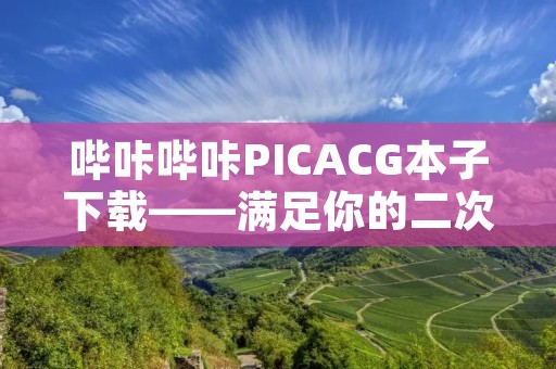 哔咔哔咔PICACG本子下载——满足你的二次元欲望！
