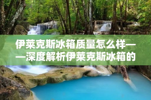 伊莱克斯冰箱质量怎么样——深度解析伊莱克斯冰箱的性能与用户评价 伊莱克斯冰箱质量怎么样——深度解析伊莱克斯冰箱的性能与用户评价
