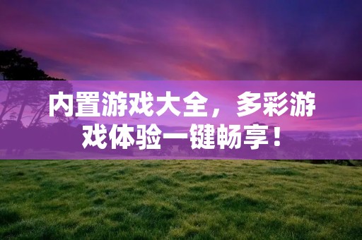 内置游戏大全，多彩游戏体验一键畅享！