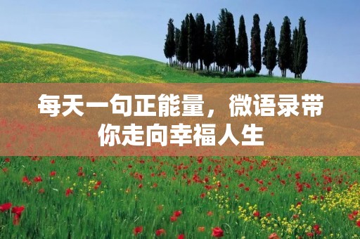 每天一句正能量,微语录带你走向幸福人生