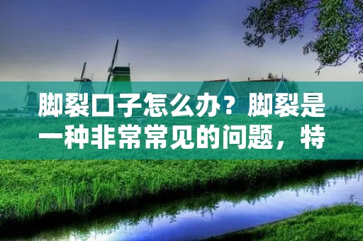 脚裂口子怎么办?脚裂是一种非常常见的问题,特别是在干燥的季节或者长时间的站立行走后。脚裂不仅会影响外观,还可能引发疼痛和感染。那么,我们应该如何处理脚裂口子呢?