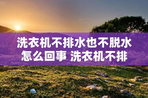 洗衣机不排水也不脱水怎么回事 洗衣机不排水不脱水怎么办