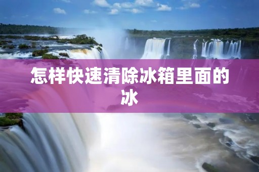 怎样快速清除冰箱里面的冰 怎样快速清除冰箱里面的冰