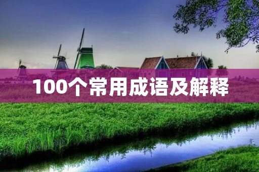 100个常用成语及解释