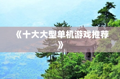 《十大大型单机游戏推荐》