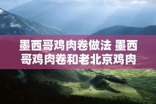 墨西哥鸡肉卷做法 墨西哥鸡肉卷和老北京鸡肉卷区别