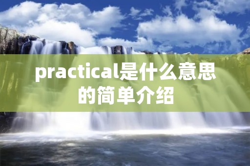 practical是什么意思的简单介绍 practical是什么意思的简单介绍
