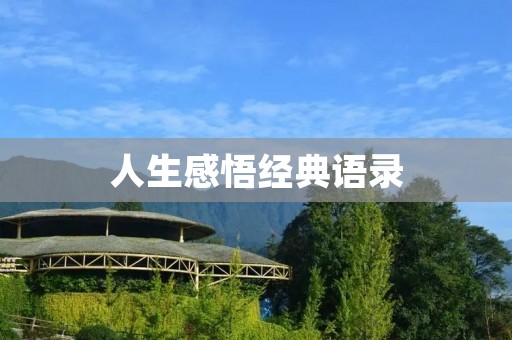 人生感悟经典语录:关于人生的深刻思考和领悟